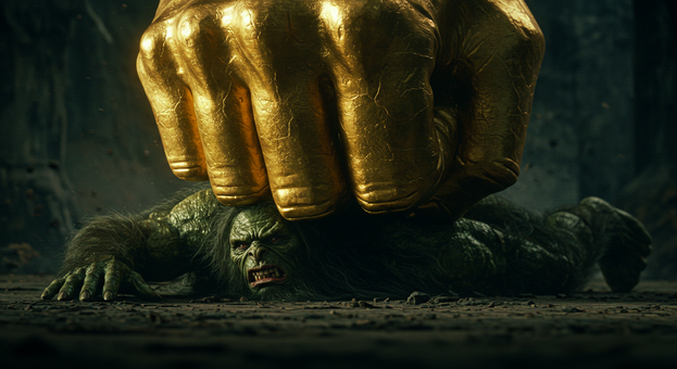 Grendel crushed by God